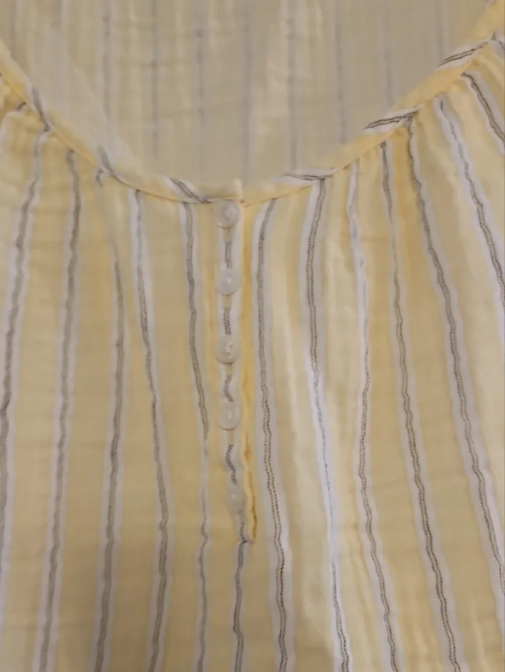 J.Crew Yellow Stripe Puff-Sleeve Women's Top